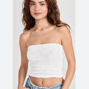 Free People White Strapless Tank Top